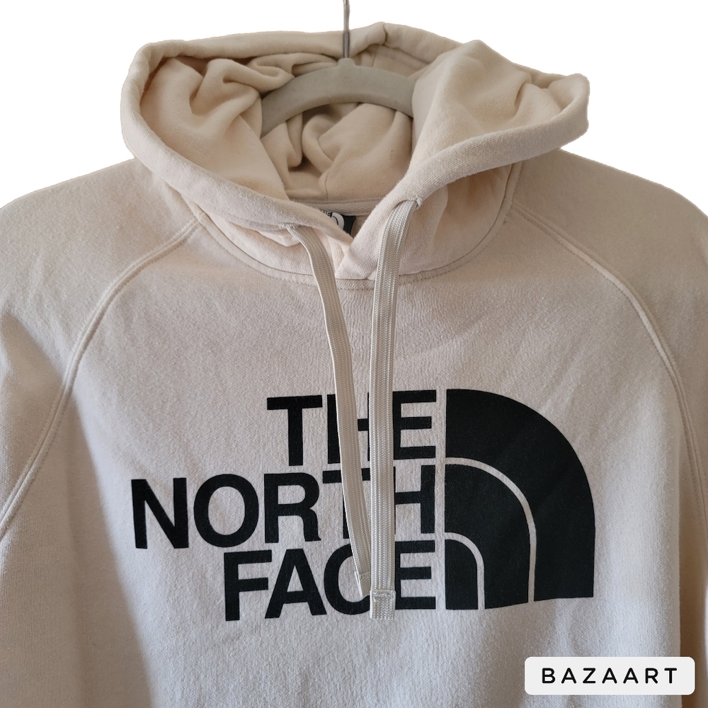 The North Face Hoodie Womens L Large Beige Sweatshirt Long Sleeve Pocket - Picture 2 of 6